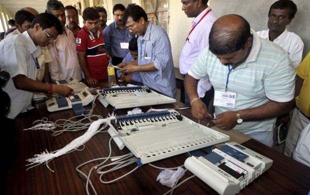 (picture for representation) Electronic Voting Machine being checked | Photo AP / PTI (picture for representation) Electronic Voting Machine being checked | Photo AP / PTI